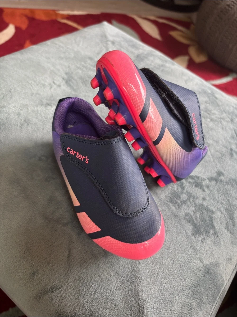 Soccer Cleats, Carter's Kids Navy and Pink. Great condition